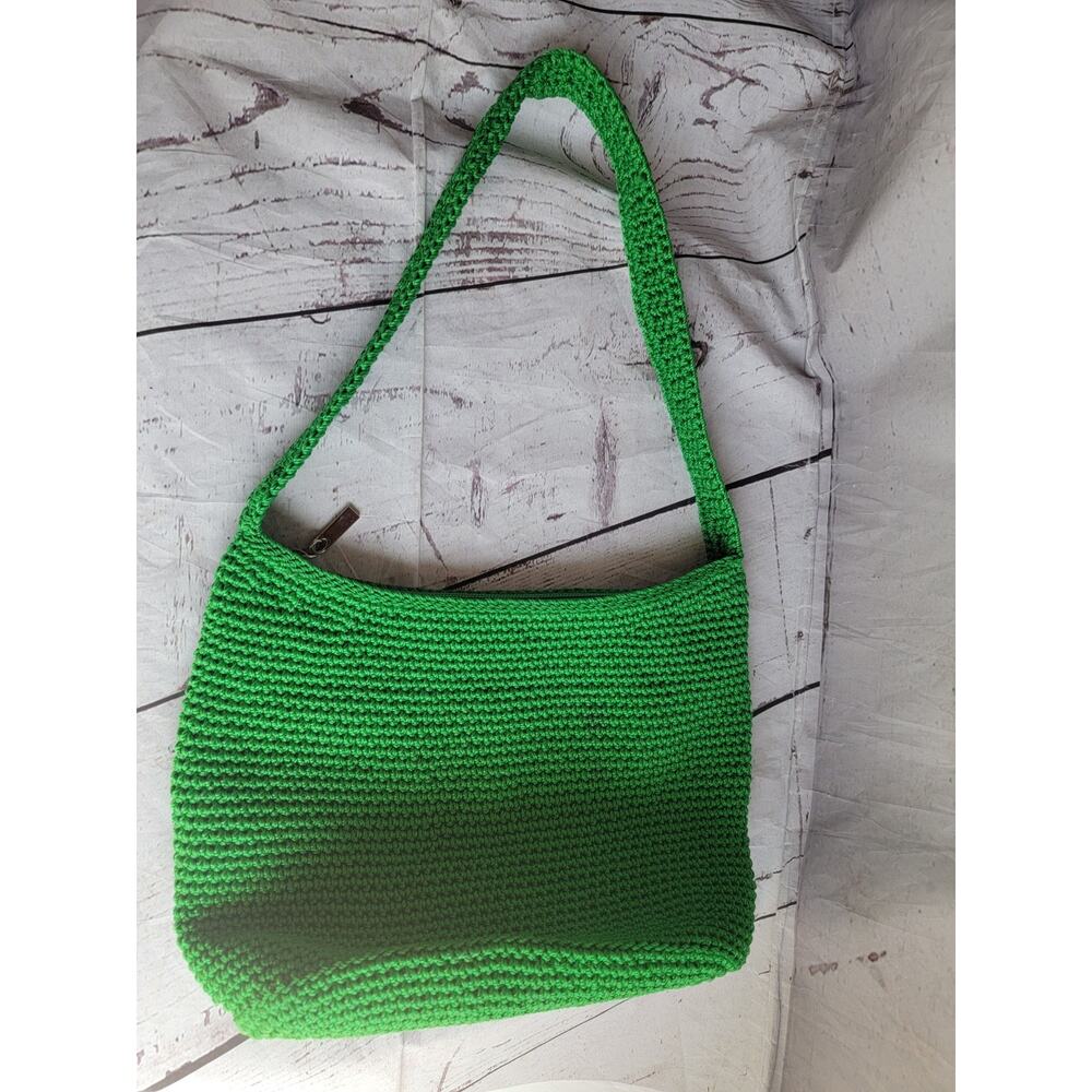 The Sak crochet shoulder bag purse Emerald Geen Zipper Pocket